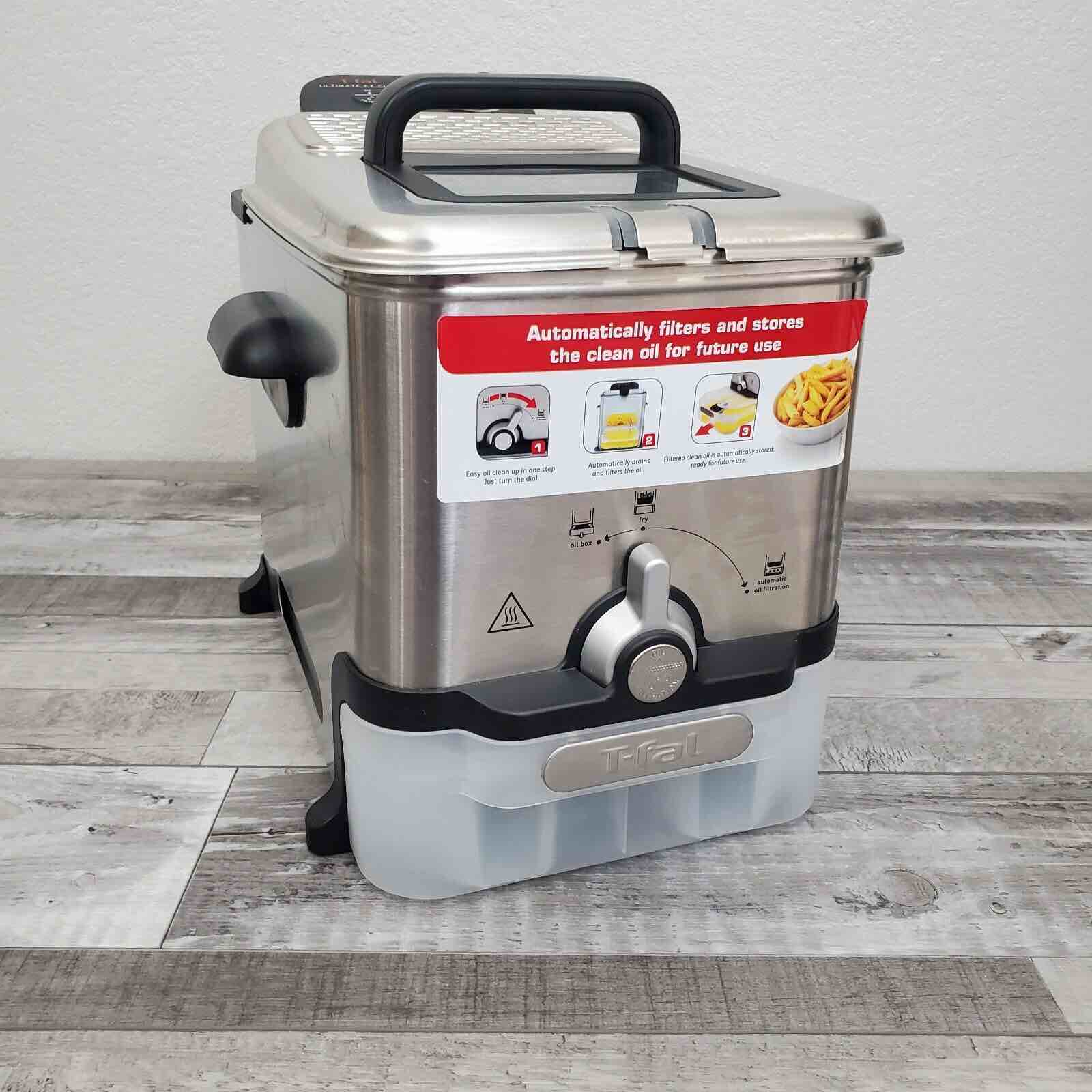T-Fal SERIE F58-M1 Stainless Steel Easy Clean 2.6lb Deep Fryer 1700 Watts Silver