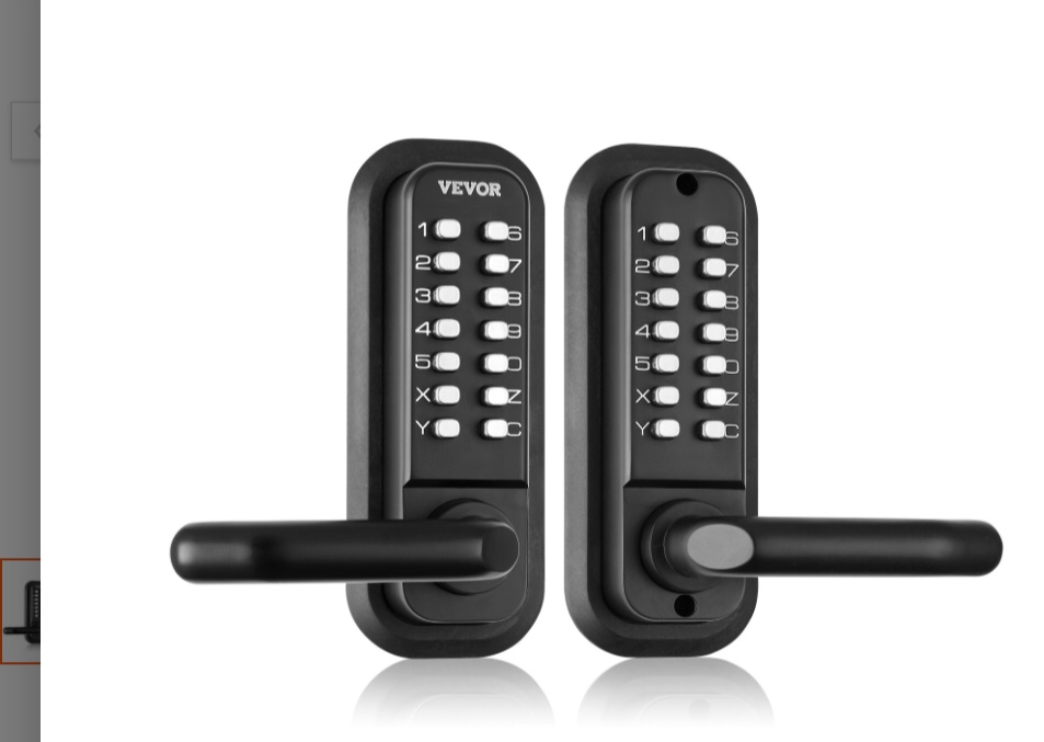 VEVOR Mechanical Keyless Entry Door Lock, 14 Digit Keypad, Double-sided Embedded Outdoor Gate Door Locks Set with Keypad and Handle, Water-proof Zinc Alloy, Easy to Install, for Garden, Yard, Garage