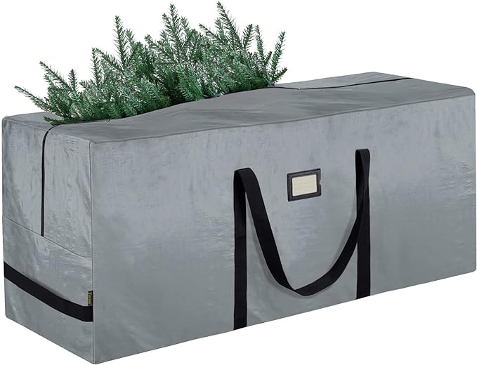 BALEINE 7.5 ft Christmas Tree Storage Bag, Heavy Duty 900D Oxford Fabric with Reinforced Handles and Dual Zippers Wide Opening, Extra Large Storage Container for Trees and Decorations (Grey)