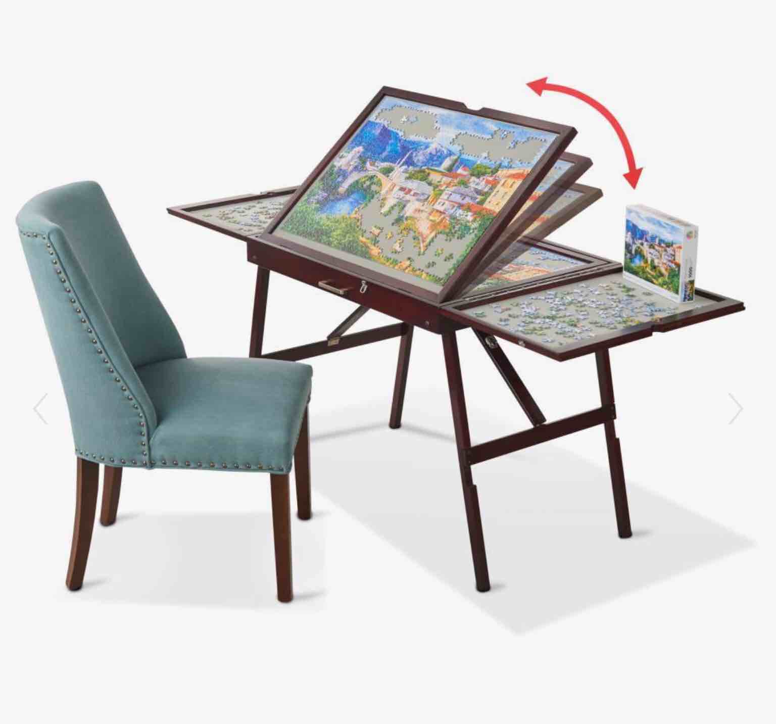 The Adjustable Height Fold And Store Puzzle Table