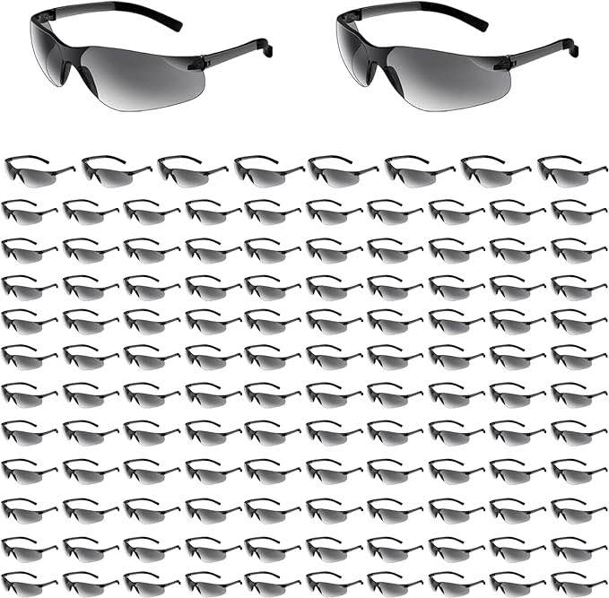 WFEANG Safety Glasses Bulk Protective Eyewear for Men Women, ANSI Z87.1 Eye Protection Goggles Clear Protective Grey-120pack