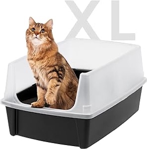 Petmate Open Cat Litter Box, Extra Large Nonstick Litter Pan Durable Standard Litter Box, Mouse Grey Great for Small & Large Cats Easy to Clean, Made in USA INCOMPLETE. SIMILAR TO PHOTO 