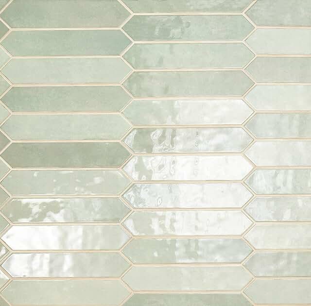 Renzo 2.5" x 13" Glossy Ceramic Picket Wall Tile Green