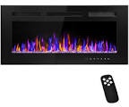 47 in. Recessed Electric Fireplace, Fireplace Inserts With Touch Screen & Remote, 5 Flame Brightness Settings, 3 Color Log Flame, Timer, Temperature 750/1500W, Black