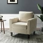Cephisus Velvet Club Chair in Ivory by Karat Home