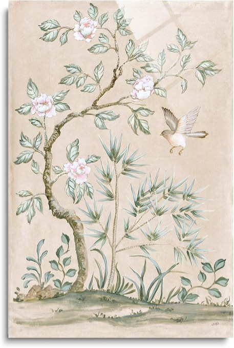 SOULFINE Spring Mural II Tan, Modern Wall Art, 24"x36" Frameless, High Definition Printing, Home Décor.