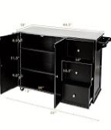 Black 3 Drawer 2 Door Base Cabinet Kitchen