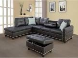 BlackFaux Leather Furniture Piece