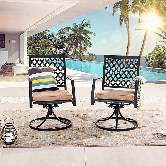 Vitahome Patio Chair Oil Rubbed Bronze With Cream Cushions
