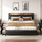 Black Faux Leather Footboard 5 ft.