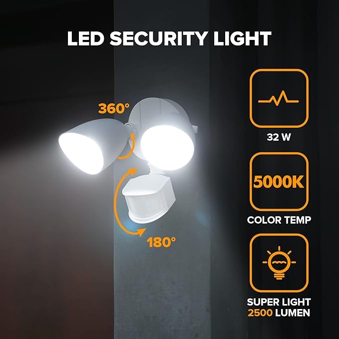 Motion- activated flood light