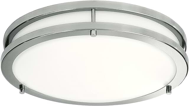 Hampton Bay 12 in LED Flush Mount Brushed Nickel Finish