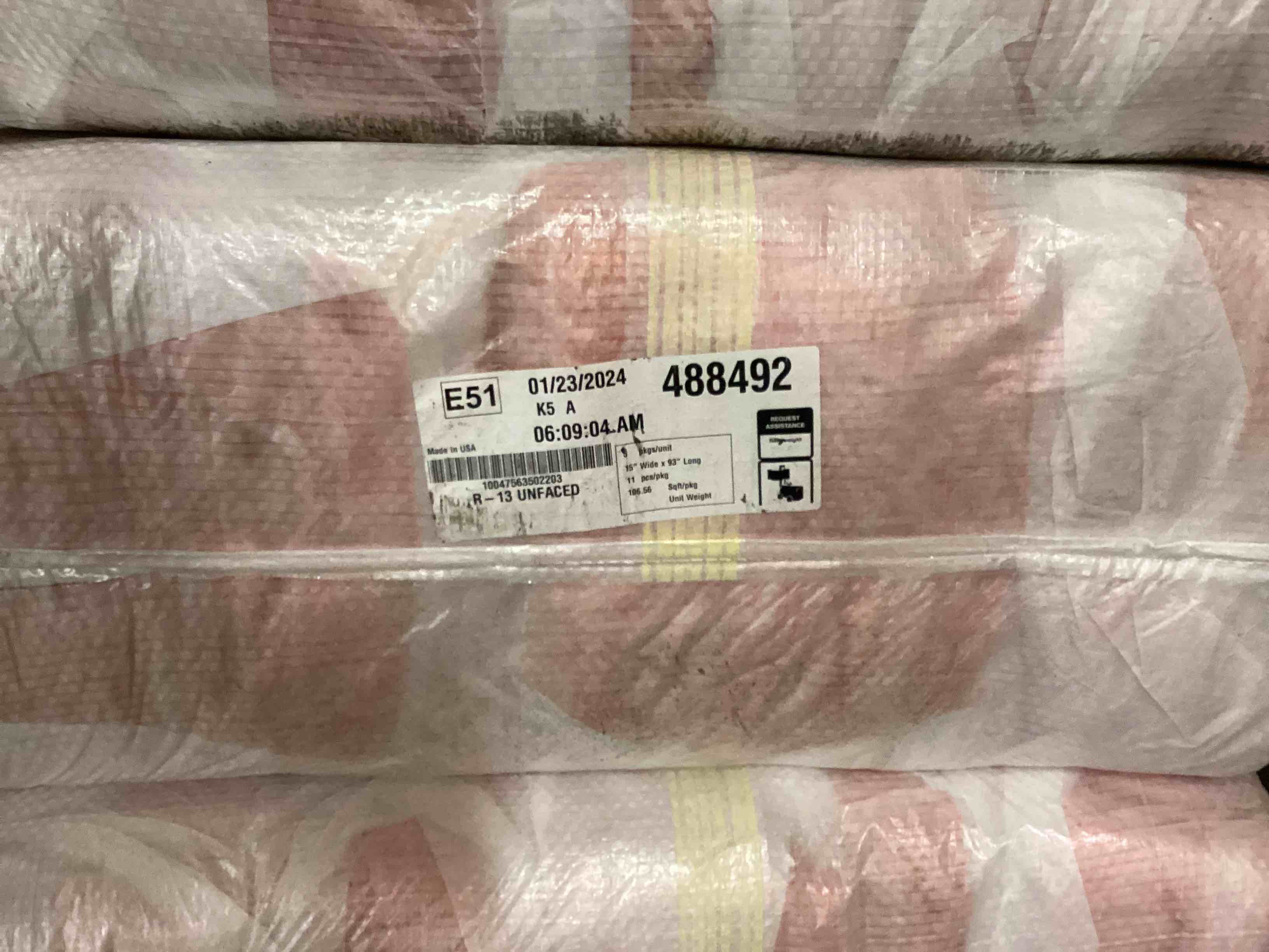 5 batts r13 15” unfaced insulation your bid per batt 