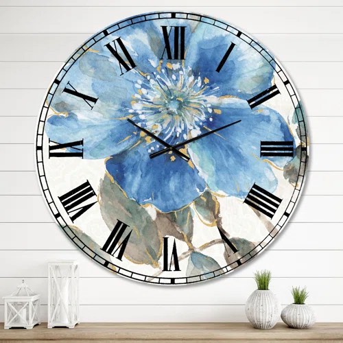 Wall Clock Turquoise Frame 36 x 36