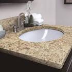 25 In Stone Sink Cut Out with Vanity Top Tan and Red