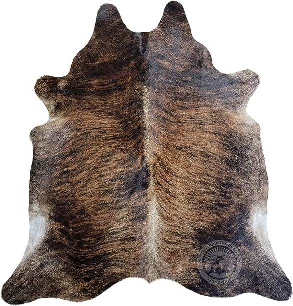 Natural Dark Brindle Cowhide Rug