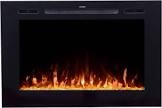 40'' Black Fireplace Comes With Realistic Crystal Stones, 8 Flame Colors & 5 Brightness Levels