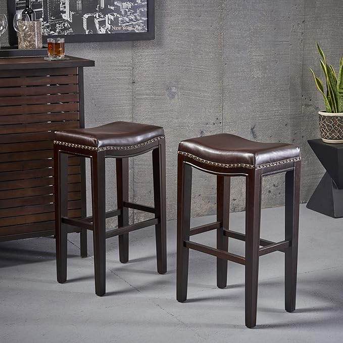 Christopher Knight Home Avondale Backless Bar Stools,12"D x 18.13"W x 30"H, 2-Pcs Set, Brown Visit the Christopher Knight Home Store
