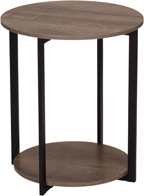 Household Essentials Wooden Side End Table with Storage Shelf | Ashwood