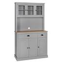 VEIKOUS-Gray-Kitchen-Pantry-Cabinet-Storage-with-Adjustable-Shelves-Buffet-Cupboard-and-Microwave-Stand