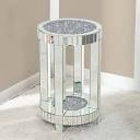 Amla 22'' Tall Glass Round Frame End Table