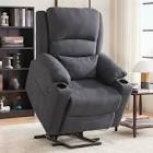 Upholstered Power Lift Recliner Chair with Massage and Heating Functions