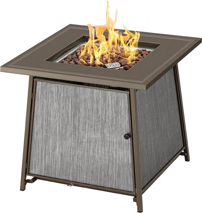 Aprell Outdoor Modern Concrete Propane Fire Pit Table