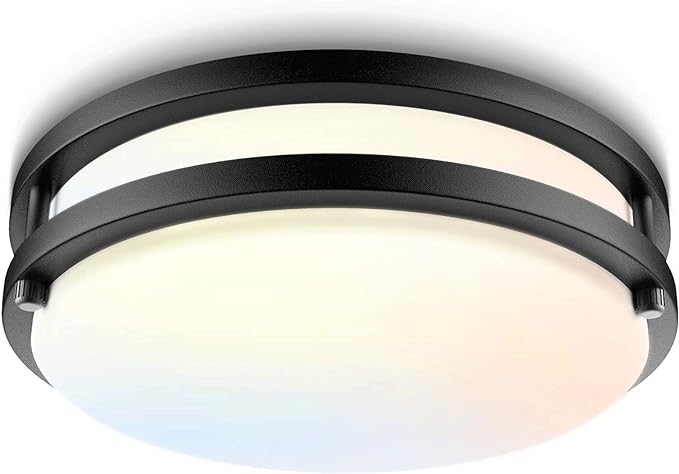 Bilrect Flush Mount Ceiling Light, 10 inch Ceiling Light Fixture Dimmable,18W [160W Equiv] 1600lm, 3000K/4000K/5000K Bedroom Ceiling Lights for Kitchen, Hallway, Bathroom, Offices, ETL Listed Brand: Heywood