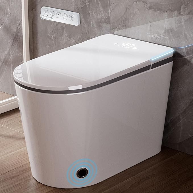 Smart Toilet with Bidet Built in, Tankless One Piece Electric Toilet Bidet Combo for Bathrooms with Foot Sensor Automatic Flush, Elongated Heated Bidet Seat, Warm Water,Dryer, Intelligent Light Visit the ZAHEES Store