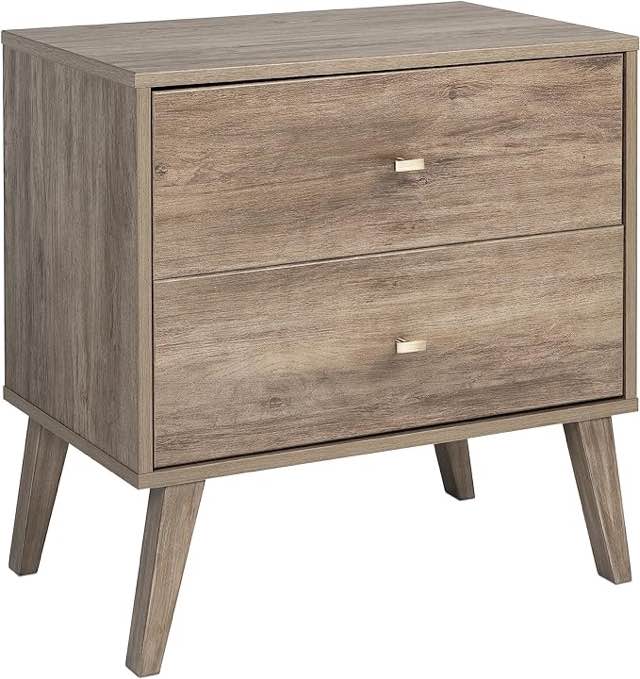 Prepac Milo 2-drawer Nightstand, Drifted Gray