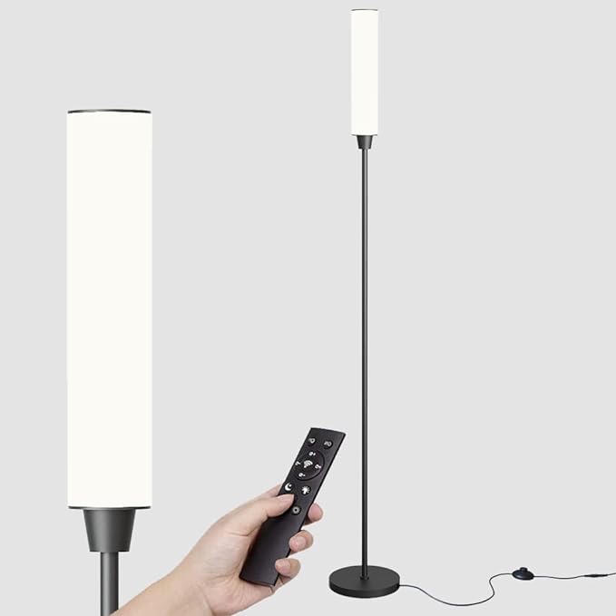 Floor Lamp with Remote Control,Bright Floor Lamps for Living Room/Bedroom/Office, Stepless Adjustable 3000K-6000K Colors and 10-100% Brightness,Standing Light with Foot Switch (Black) Visit the Nukanu Store 4.4 4.4 out of 5 stars    1,235 ratings | Search this page Amazon's Choice 