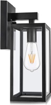 MAXvolador Outdoor Wall Lantern, Exterior Waterproof Wall Sconce Light Fixture, Black Anti-Rust Wall Mount Light with Clear Glass, E26 Base Wall Lamp Visit the MAXvolador Store
