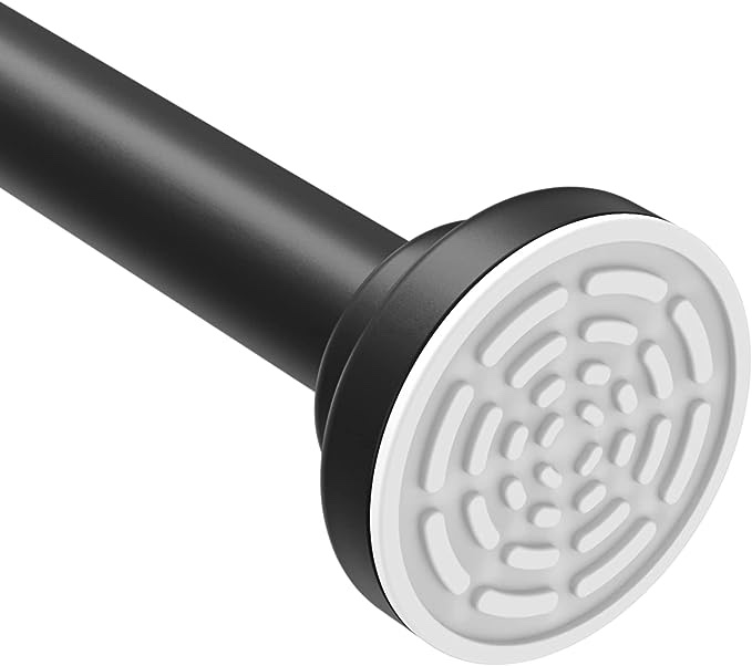 Ausemku Shower Curtain Rod Tension - 26-76 Inch Never Rust Non-Slip Spring Tension Curtain Rod No Drilling Stainless Steel Curtain Rod Use Bathroom Kitchen?Black? Visit the Ausemku Store