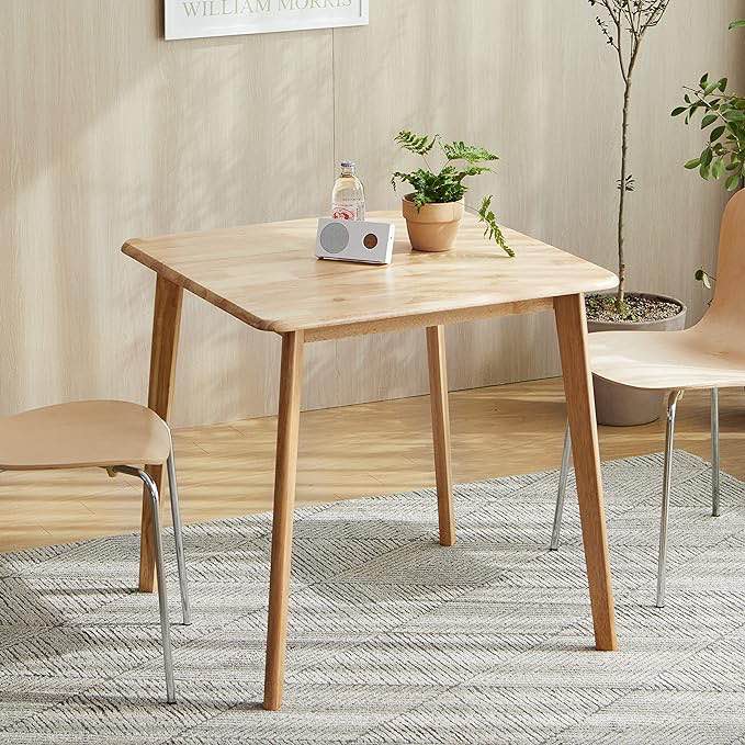 Livinia Canberra 27.6" Square Wooden Dining Table/Mid Century Modern Malaysian Oak Kitchen Table (Natural-Oak) Table Only Visit the Livinia Store 4.1 4.1 out of 5 stars 469 rating