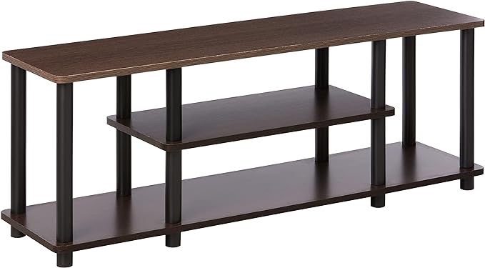 Furinno Turn-N-Tube No Tools 3D 3-Tier Entertainment TV Stand up to 50 inch TV, Round Tubes, Dark Brown / Black Visit the Furinno Store