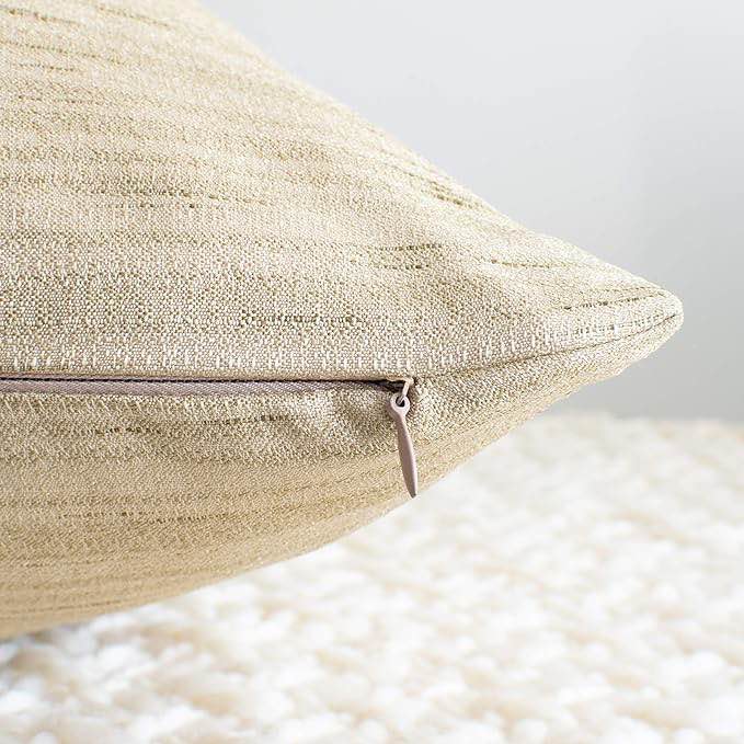 Beige Euro Sham Brown Throw Pillow Cover - (26x26 inch) | Decorative, Washable Cushion Covers for Couch, Sofa, Bedroom, Living 