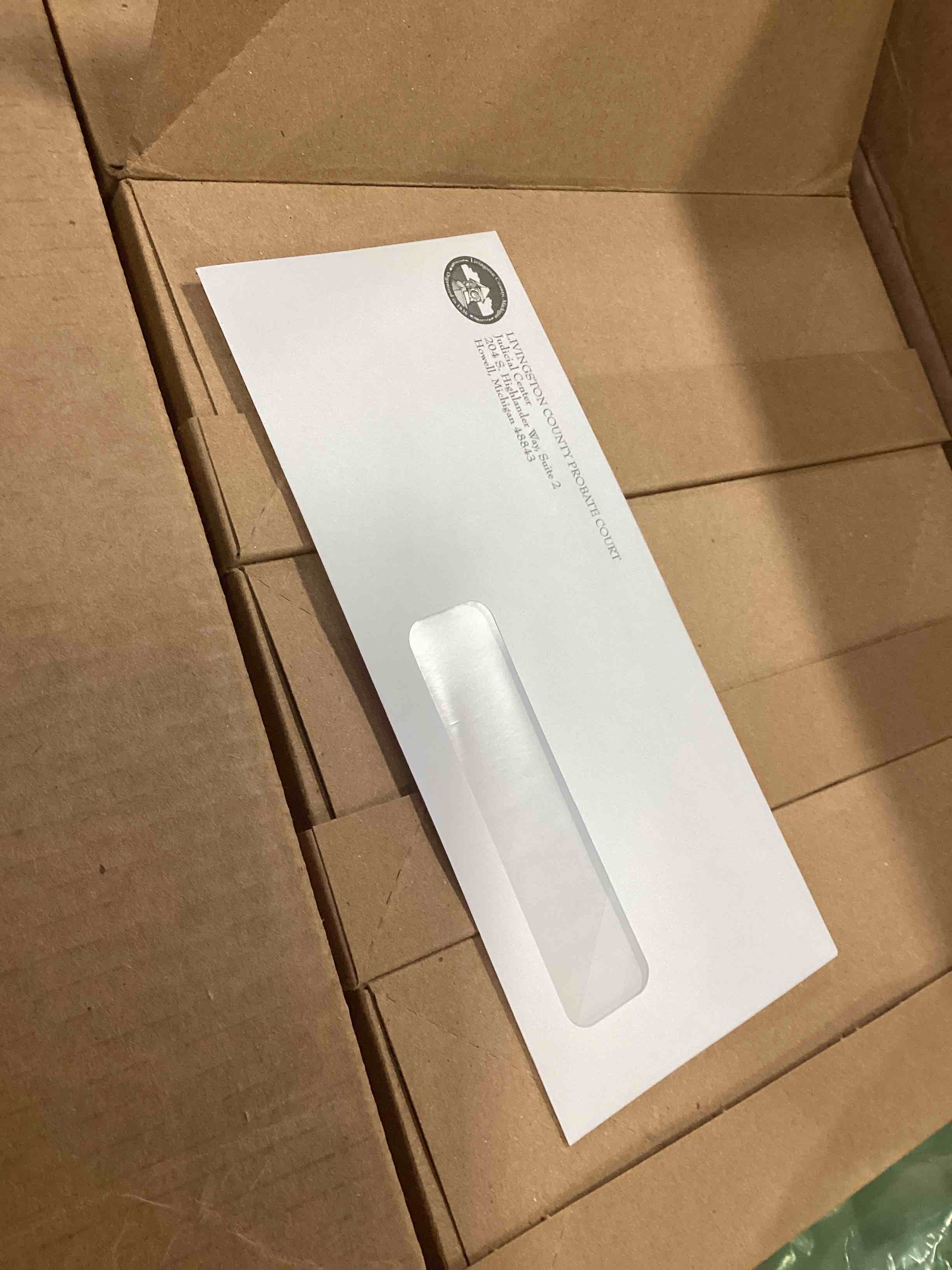 envelopes printed with Livingston county probate court (4cases)