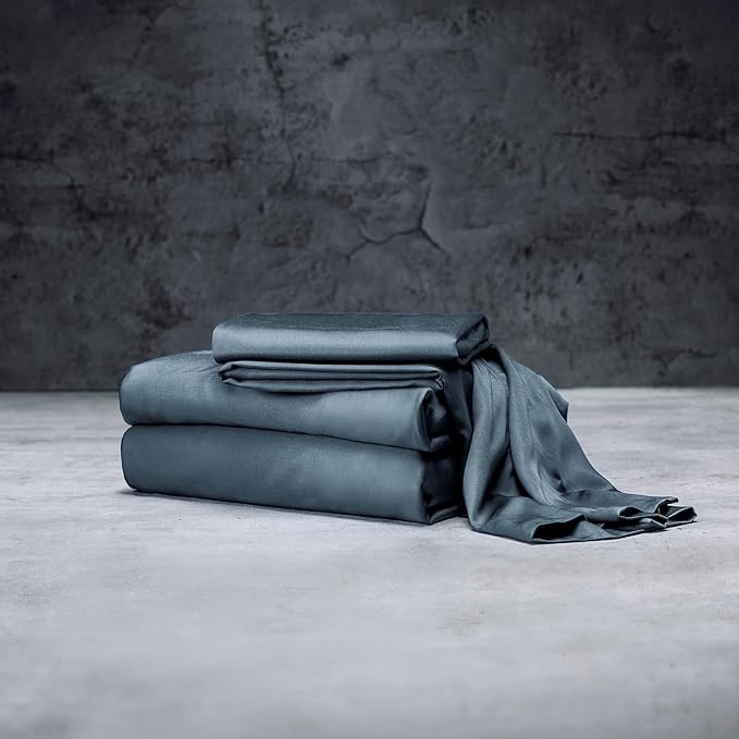 Cariloha Classic Bamboo-Viscose Bed Sheet Set-Cooling Bed Sheets-Luxuriously Soft Sheet Set with Twill Weave Finish-Includes Flat & Fitted Sheet Plus 2 Pillowcases - King Sage