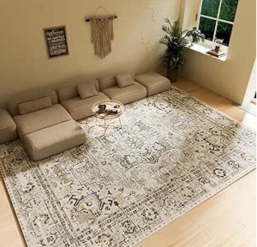 OMERAI Rug 5x7 Area Rug for Bedroom Washable Rug for Living Room Kitchen Dining Room Rugs Non-Slip Home Decor Carpet Faux Wool Rug Large Modern Art Ultra Soft Blue Area Rug-Exotic