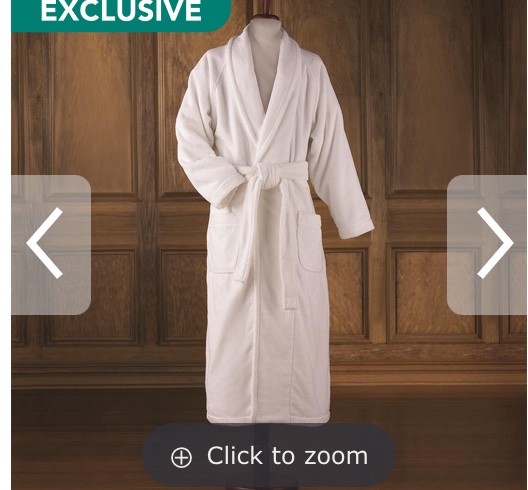 Genuine Turkish Cotton Luxury Bathrobe (White) Size LG