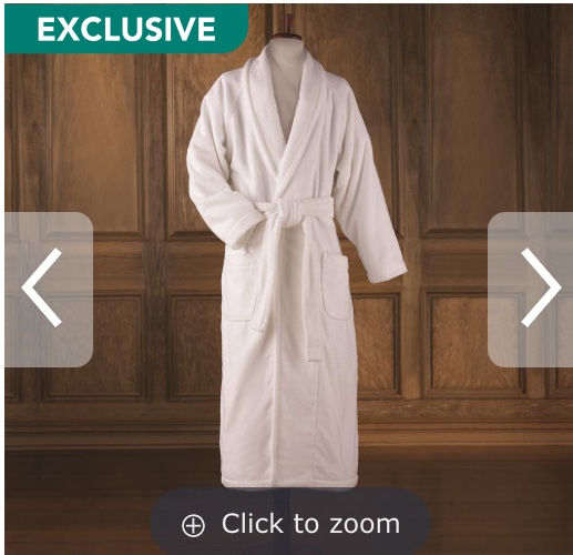 Genuine Turkish Cotton Luxury Bathrobe (White) Size S