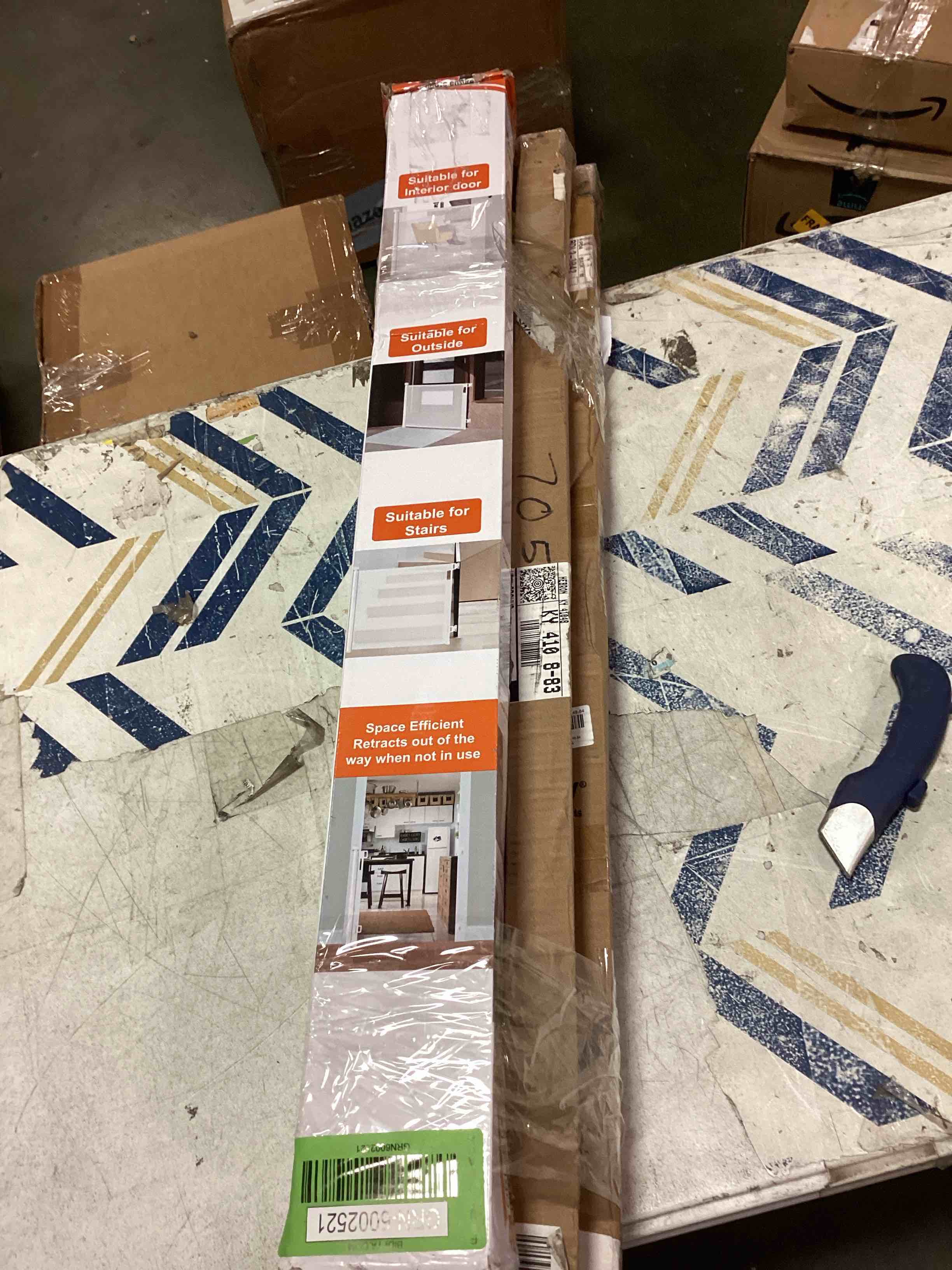 Assortment of Miscellaneous products (May Include cordless shade, curtain rods, retractable baby gate, Led universal linear lamp and more or other use)