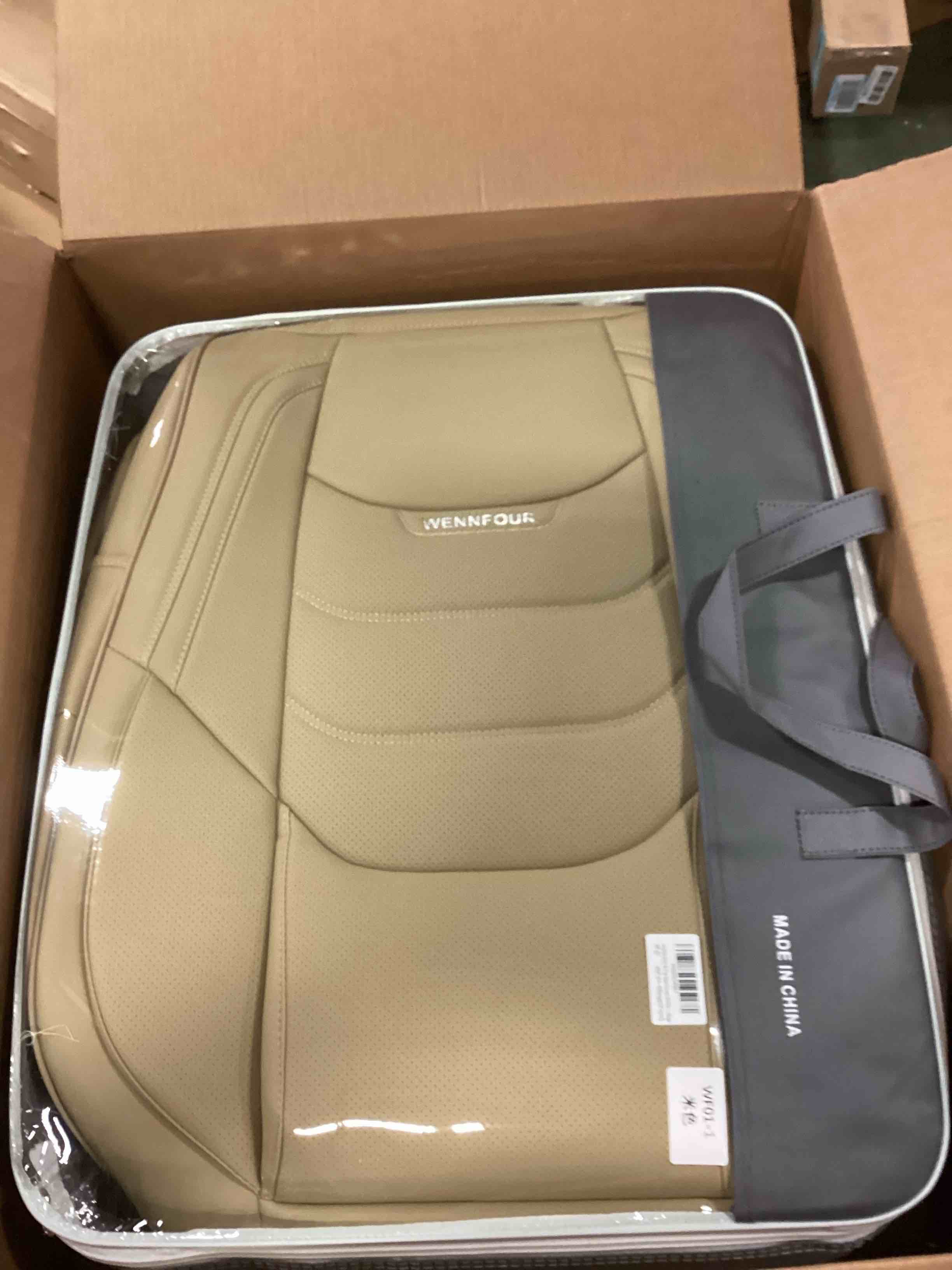 Coverado Leather Seat Covers Front, 2-Pack Universal Seat Covers for Cars, Waterproof Luxury Leatherette Car Seat Cushions, Auto Car Seats Protectors, Driver Seat Covers Fit for Most Vehicles Beige