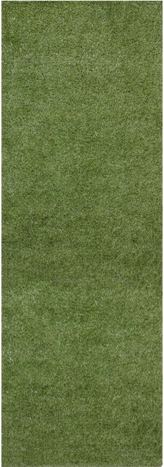 Ottomanson R550-3X7 Evergreen Collection Rug, Runner - 2'7'' x 7', High Pile - Grass Green