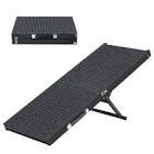 MAHANCRIS Dog Ramp, 39.9'' Long Portable Pet Stair Ramp with Non-Slip Rug Surface, 5 Levels Height Adjustable Dog Steps for Dogs, Folding Dog Car Ramps for Couch, Bed, Black DRHB9101
