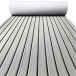 KXKZREN Boat Flooring EVA Foam Decking Sheet Faux Teak Marine Mat Marine Carpet Cooler Tops Seating Non-Slip Self-Adhesive Flooring for Motorboat RV Yacht Kayak Swim Platform 94" x 44"/35"/23"/16" Grey With Black Seam Lines 35 x 94 inch