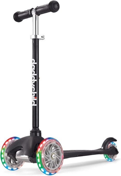 3 Wheel Scooters for Kids, Kick Scooter for Toddlers 3-6 Years Old, Boys and Girls Scooter with Light Up Wheels, Mini Scooter for Children Black