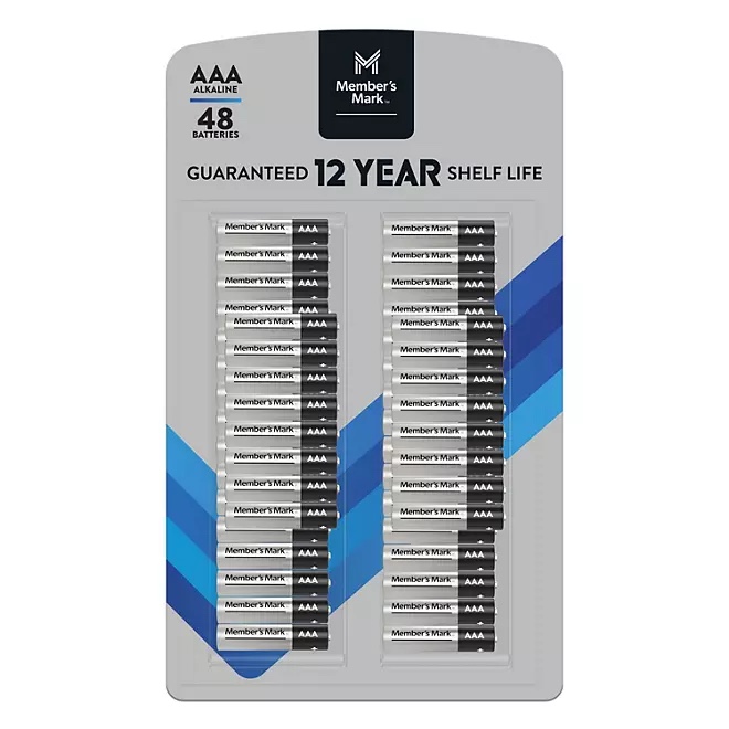 Member's Mark Alkaline AAA Batteries, 48 Pack