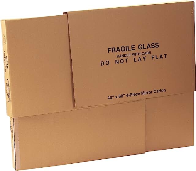 Aviditi Mirror Moving boxes, 4 Piece Box, 40" x 60" x 3 1/2" 1 Piece of 40" x 60", 4/Bundle, 60" width, 3.5" Height, 40" Length, Kraft (1 Set of 4 Pieces)