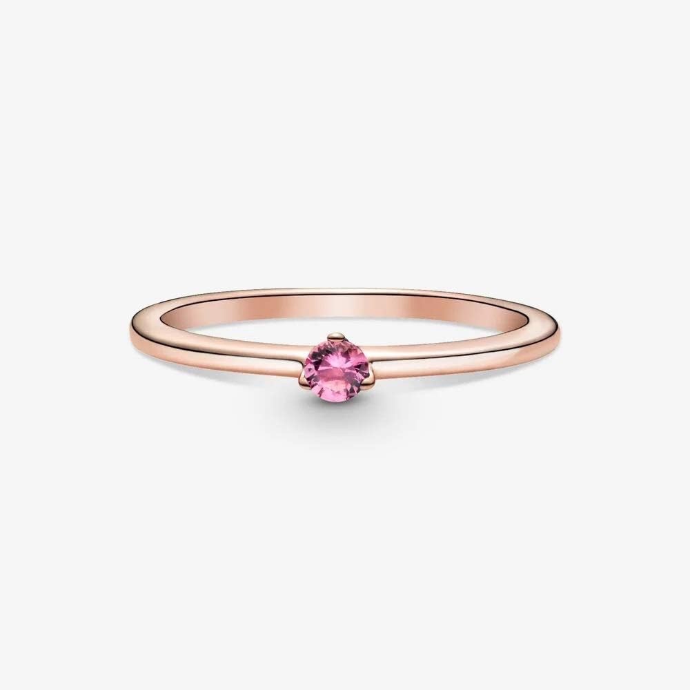 Pandora Pink Solitaire Ring, Rose Gold-Plated - Size 6